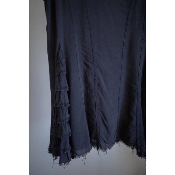 INTIMATELY FREE PEOPLE Black Trapeze Frayed Hem Tank Top Blouse Size XS - Picture 2 of 7